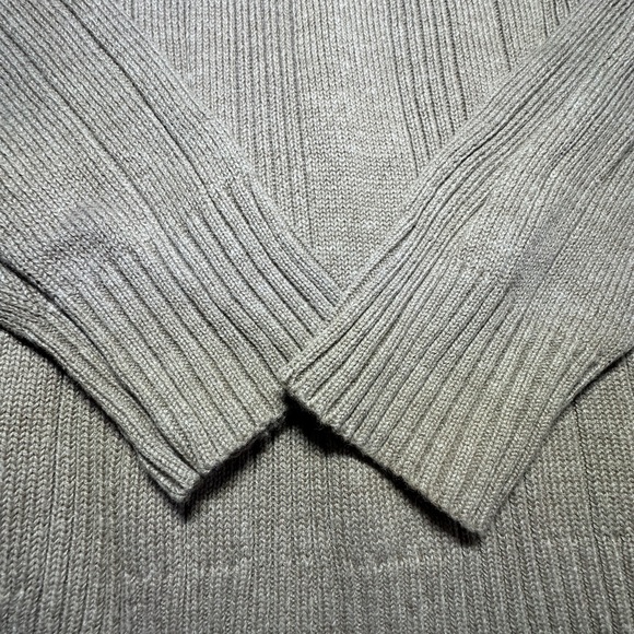 Oscar De La Renta Tan Quarter Zip Sweater Mens Large Leather Pull Zipper - Picture 7 of 10